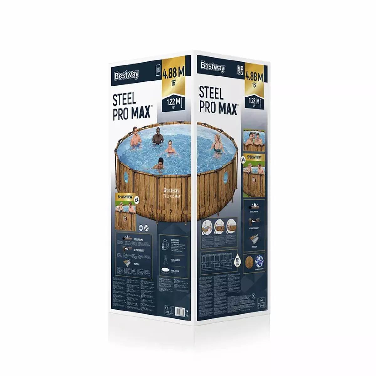Бассейн каркасный 488x122 см круглый с аксессуарами и фильтром BESTWAY 56725 Бассейн каркасный 488x122 см круглый с аксессуарами и фильтром BESTWAY 56725